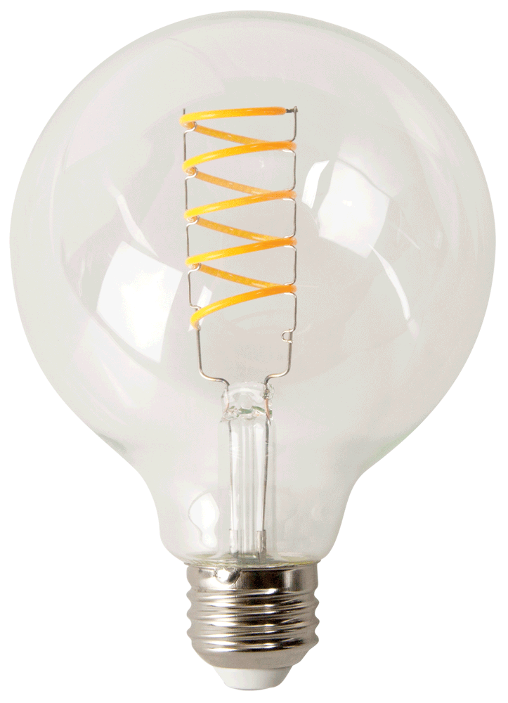 LED Antique Spiral Filament G30 Lamp - 5.6", 5W, 18K