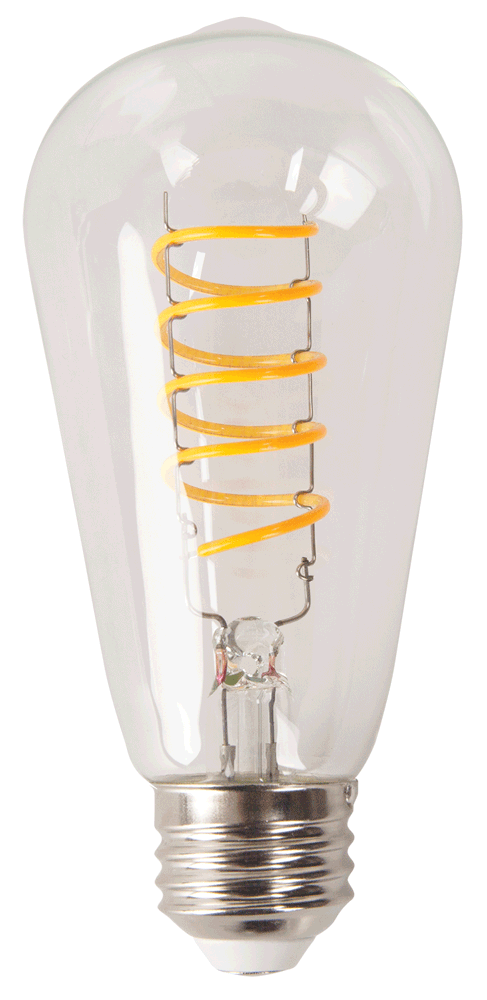 LED Antique Spiral Filament ST19 Lamp - 5.4", 5W, 18K