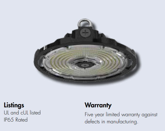 TCP EUFOUZDSW4CCT UFO LED High Bay Light – Dimmable, Selectable Wattage & CCT