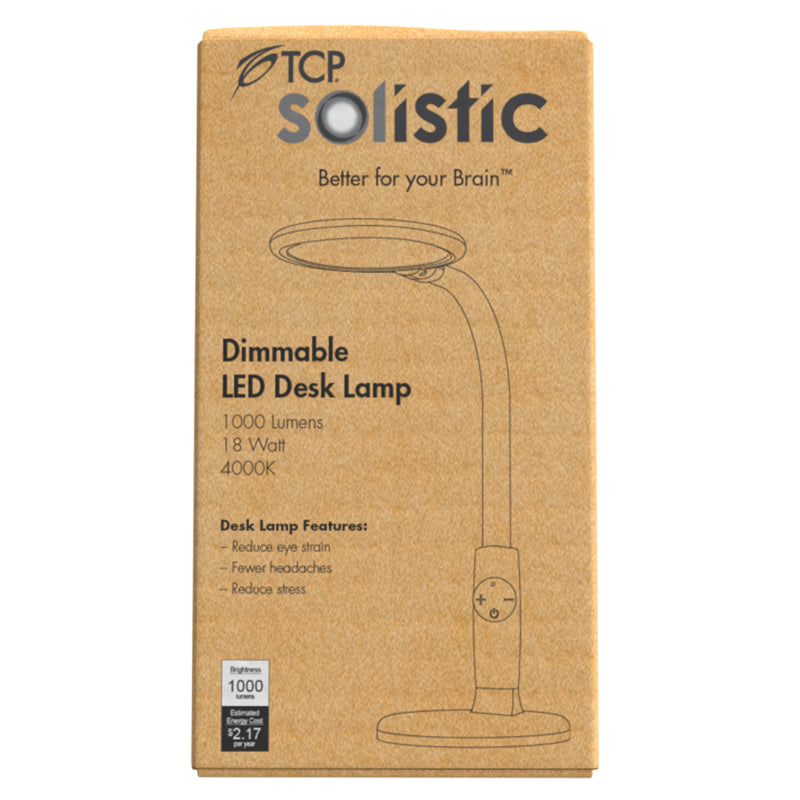 TCP Solistic LED Desk Lamps with Dimming and Wireless Charging for Phones - 17", 18W, 40K