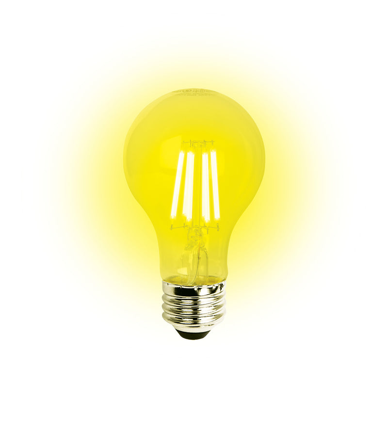 LED Classic Filament A19 Lamp E26 Yellow Clear - 2.4", 8W