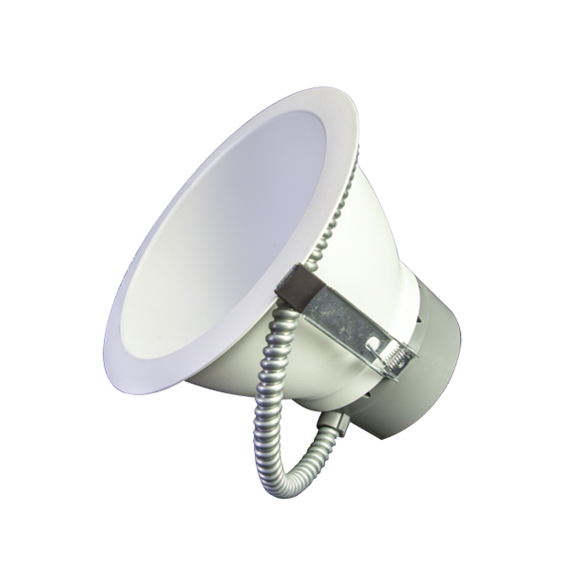 White commercial LED downlight with diffuser (Model DLC4SWUZDCCTW)