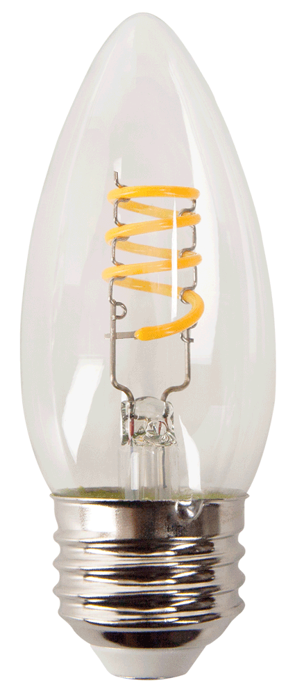 LED Antique Spiral Filament B10 Lamp - 3.8", 3W, 18K