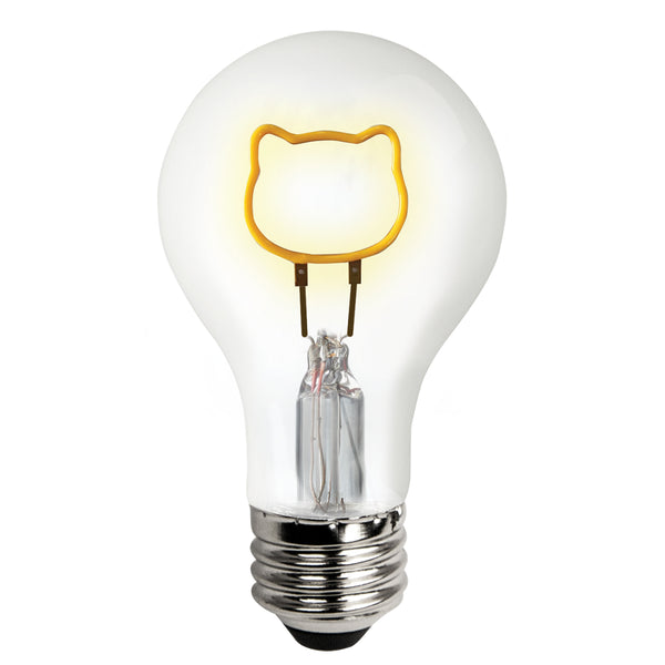 LED Shape Filament A19 Lamp, Cat Base Down – 0.3W, Yellow