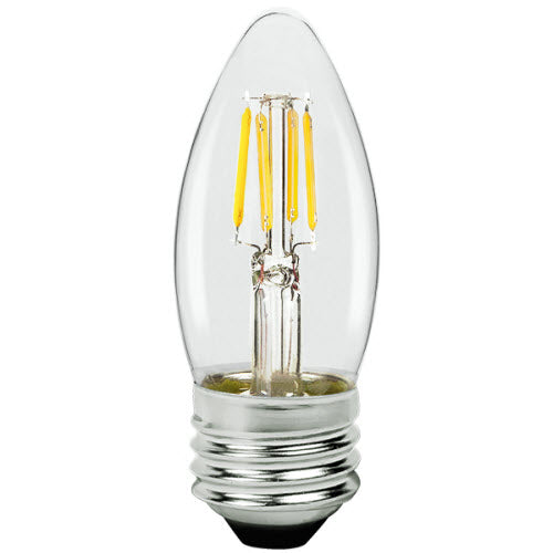 AmberGlow White Filament B11 Lamp E26 Clear - 1.4", 3W, 24K