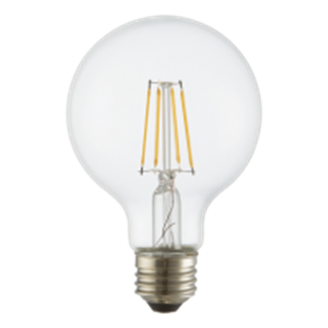 LED Classic Filament G25 Lamp E26 Clear - 3.2", 4W, 50K