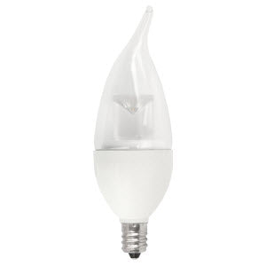 Elite LED Deco Lamps E12 Clear Flame - 3.8", 3.5W, 27K