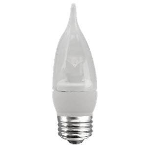 Elite LED Deco Lamps E26 Clear Flame - 3.8", 5W, 27K