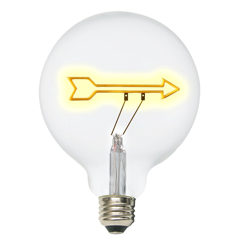 TCP G40 Arrow Decorative Filament LED Light Bulb, 1W Yellow Light – Arrow Base Down for Indoor Decor