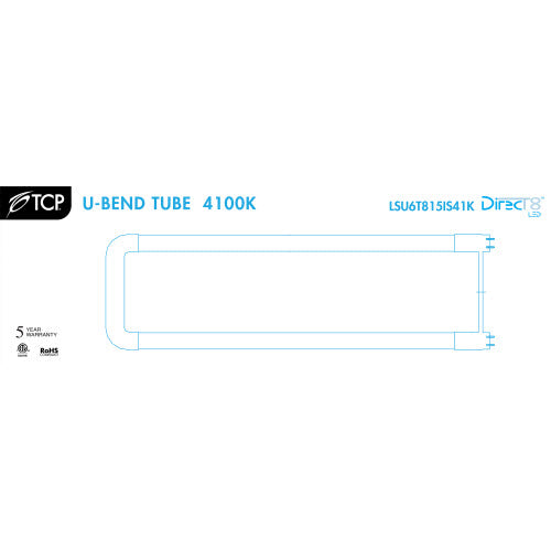 LED Pro Line T8 Type A U-Bend Tube - 4', 15W, 41K